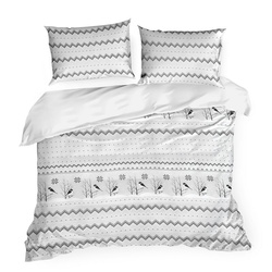 Božićni set posteljine 220x200 cm od pamučnog satena, bijele boje, ukrašen suptilnim printom TASHA