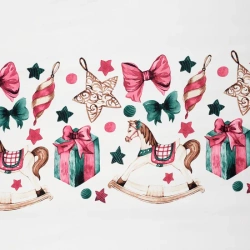 Božićna posteljina 220x200 od mikrovlakana ukrašena šarenim printom Ribeno