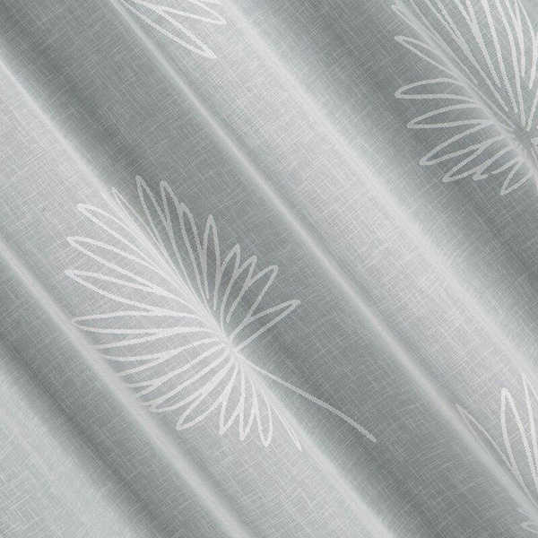 Zavjesa od svijetlog etamina sa motivom jacquard listova na traci 140x270 Jane
