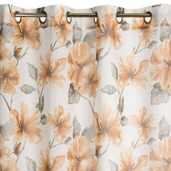 Zavjesa od svijetlog etamina sa printom cvijeća, poluprozirna 140x250 Sofia