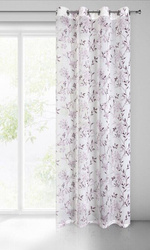 Poluprozirna zavjesa 140x250 od svijetlog mat etamina sa printom cvijeća 140x250 cm Fiona