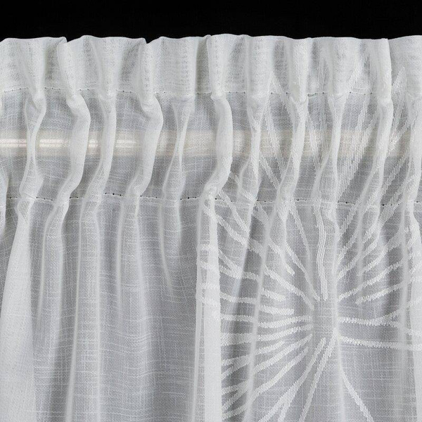 Zavjesa od svijetlog etamina sa motivom jacquard listova na traci 140x270 Jane
