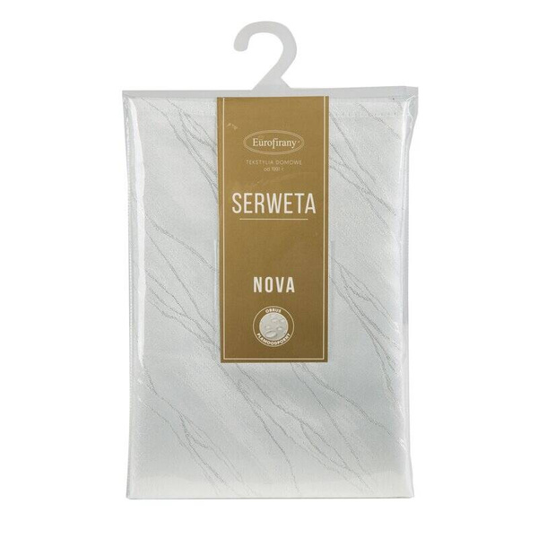 Bijeli stolnjak ukrašen sjajnim srebrnim uzorkom mramora, otporan na mrlje 85x85 Suzana