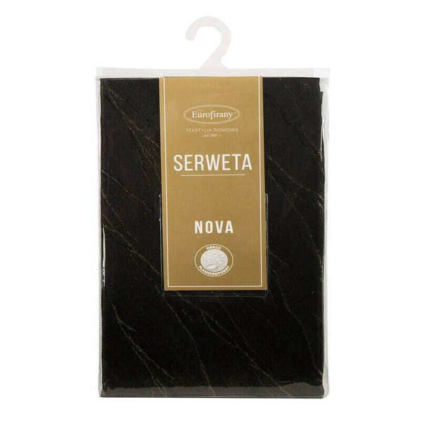 Crni stolnjak ukrašen sjajnim zlatnim uzorkom mramora, otporan na mrlje 85x85 Suzana