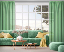 Gotova zavjesa mix 4 trakasta 140x250 cm zelene boje