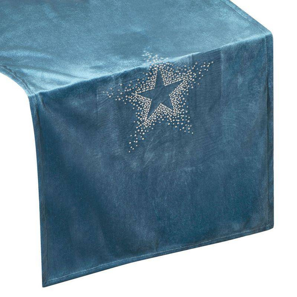 Božićni baršunasti stolnjak ukrašen sjajnim cirkonima 40x140 Ilona