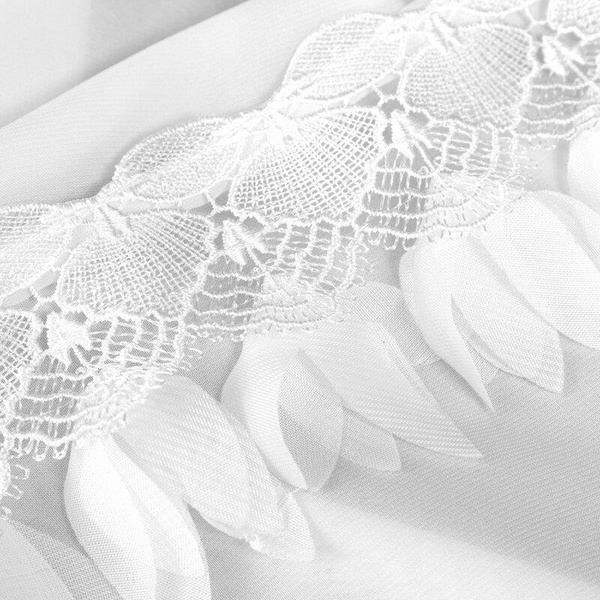 Bijela šifonska zavjesa ukrašena aplikacijom, 80x270 cm , FLEX 1:1,5 - LORETA