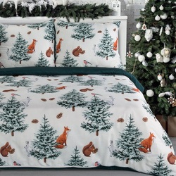 Set božićne posteljine 160x200 od mikrovlakana, ukrašen božićnim printom