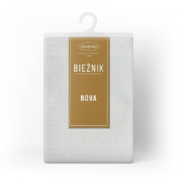 Nadstolnjak 40x180 ukrašen srebrnim sjajnim koncem i elegantnom trakom Ellen