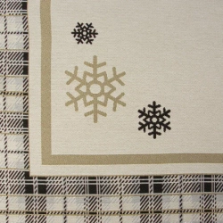 Podmetač s motivom zlatne pahulje i ukrasnim kariranim rubom od goblena 35x45 Angel