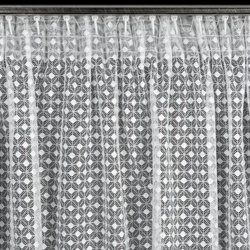 Bijela zavjesa s finim geometrijskim uzorkom, 140x270 cm, ALAYA 