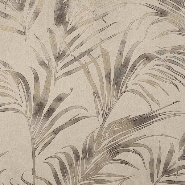 Zavjesa od mekog baršuna s metalik printom s motivom palminog lišća 135x270 Debra