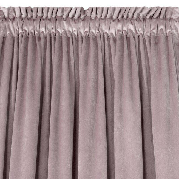 Zavjesa od jednobojnog mekog baršuna trakasta 140x270 cm ružičasta ROSA  