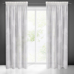 Zavjesa od svijetlog etamina sa motivom jacquard listova na traci 140x270 Jane