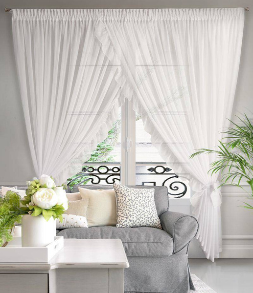 Gotova zavjesa dek 400x250 cm bijela boja