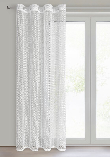 Bež mrežasta zavjesa, nije potrebno glačanje, 140x250 cm, MIRELLA