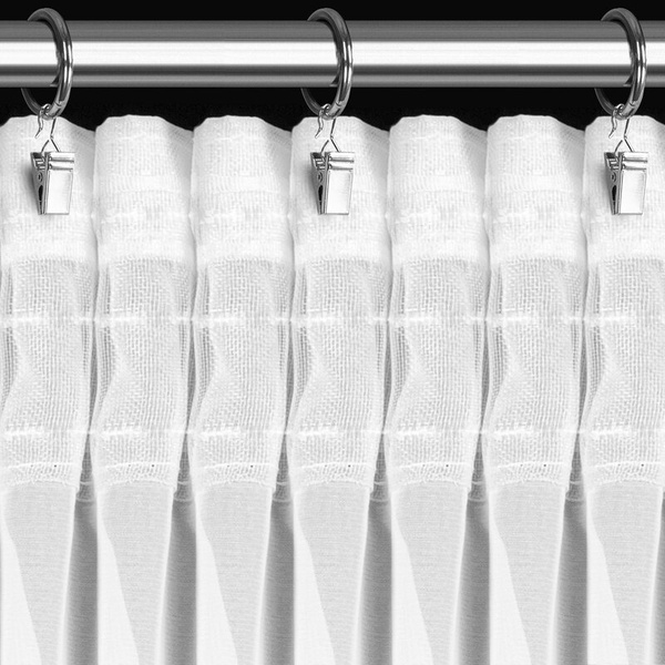 Bijela šifonska zavjesa ukrašena izvezenom aplikacijom, traka 400x140 cm, LILI