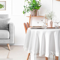 Okrugli stolnjak ukrašen srebrnim sjajnim koncem i elegantnom trakom ∅ 150 Ellen