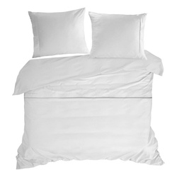 Ekskluzivna pamučna posteljina dimenzija 160x200 cm, makosatin s ukrasnim rubovima i vezom, kolekcija MINGE ELEGANTE