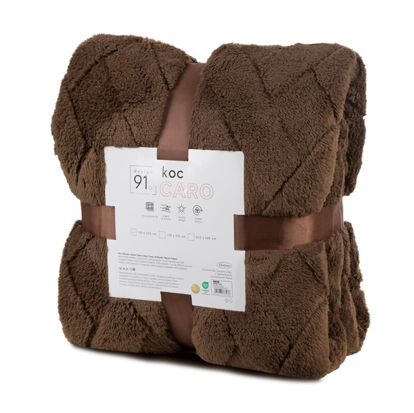 Flano deka 170x210 ukrašena reljefnim uzorkom CARO