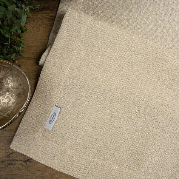 Nadtolnjak 40x140 s lanenim tkanjem i sjajnim koncem, završen dvostrukom trakom na rubovima BIANCA 1