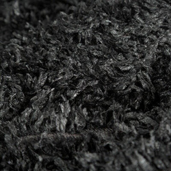 Crna zavjesa s krznenom aplikacijom na traci 140x270 Marion