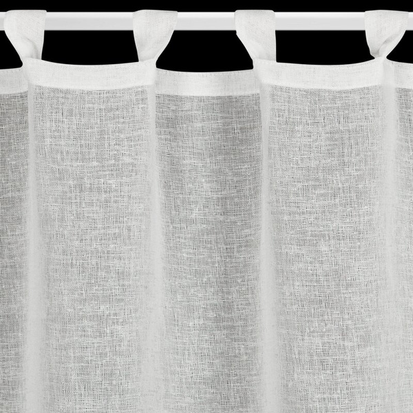 Božićna kuhinjska zavjesa, bijela i crvena, ukrašena printom božićne zvijezde, 150x90 cm, tregeri - XSMAS 3