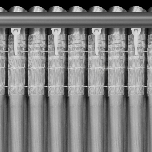 Srebrna zavjesa od sjajnog baršuna 140x270 cm traka - CAMERON