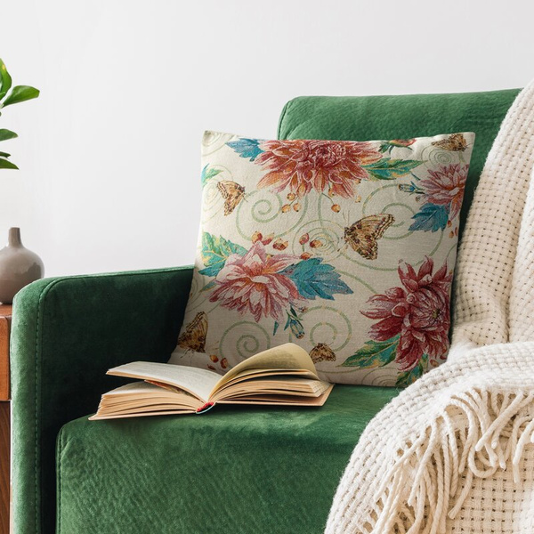 Jacquard jastučnica GOBELIN s motivom egzotične biljke 45x45