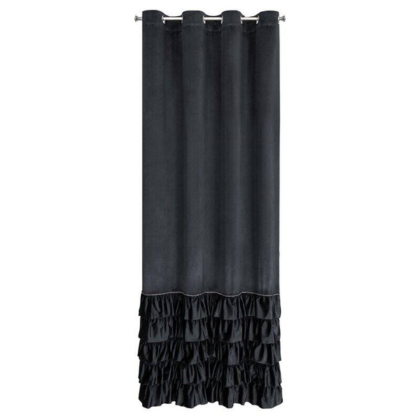 Gotova baršunasta zavjesa s volanima i ukrasnim kamenčićima Carli 140 x 250 cm