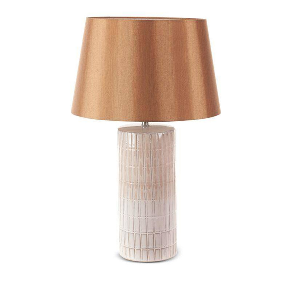 Lampa stolna izrađena od keramičke gline sa sjajnim smeđam abažurom 33X56 Edna