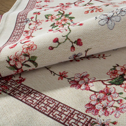 Goblen nadstolnjak 40x100 ukrašen tkanim cvjetnim motivom 