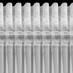 Bijela mrežasta zavjesa ukrašena 3D aplikacijom ruže, 350x270 cm - traka ROSES3 - Eva Minge