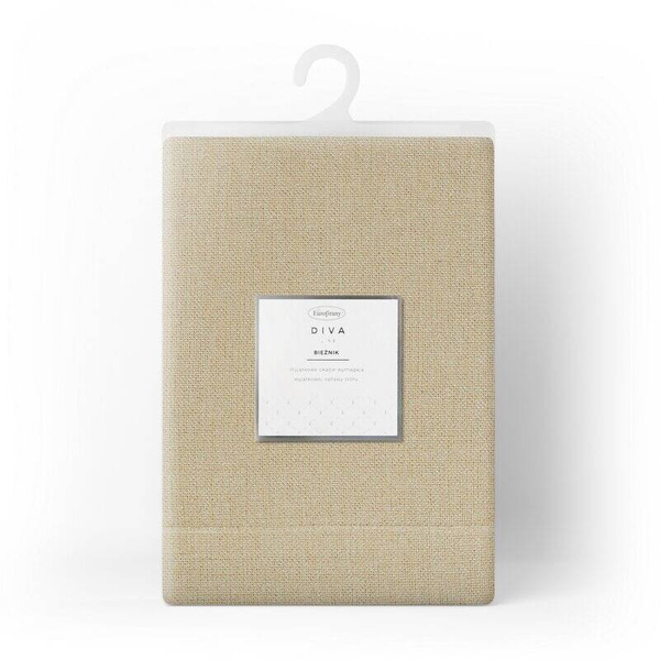 Nadtolnjak 40x180 s lanenim tkanjem i sjajnim koncem, završen dvostrukom trakom na rubovima BIANCA 1