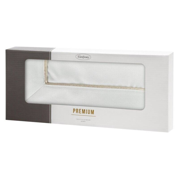 Klasični bijeli nadstolnjak s nježnim zlatnim obrubom 40x140 Madele