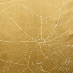 Nadstolnjak od baršuna s nježnim svijetlozlatnim listovima lopoča  35 x 220 cm Blink 18