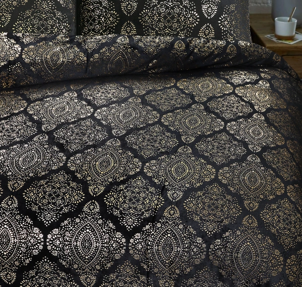 Posteljina od flanelskog flisa 200x200/220 sa zlatnim uzorkom Glamour Flannel