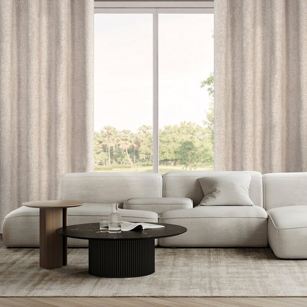 Zavjesa od mat tkanine s melange efektom, 140x250 cm, s ušicama - ADELINA