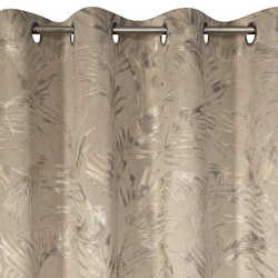 Zavjesa od mekog baršuna s metalik printom s motivom palminog lišća 135x270 Debra