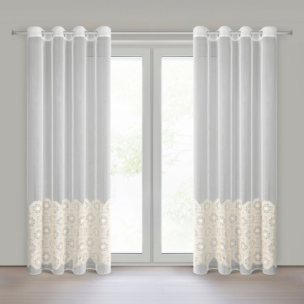 Zavjesa od peruanske tkanine ukrašena aplikacijom 140x250 cm - LIZA