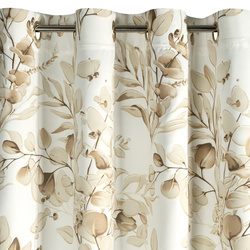 Bež i zlatna zavjesa za zamračivanje s cvjetnim printom i sjajnim detaljima, 140x250 cm - OLENI
