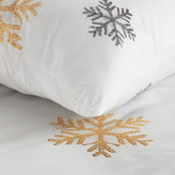 Božićna posteljina s pahuljama 220x200 od visokokvalitetnog pamučnog satena ANGLEL 01