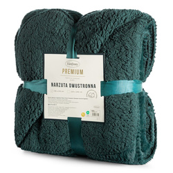 Zimska deka 220x240 cm, dvostrani prekrivač od ugodnog krzna i tkanine s uzorkom janjeće kože, NINA Premium