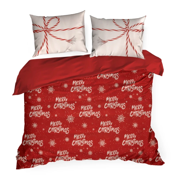 Set božićne posteljine 220x200 KEVIN od mikrovlakana, ukrašen božićnim printom