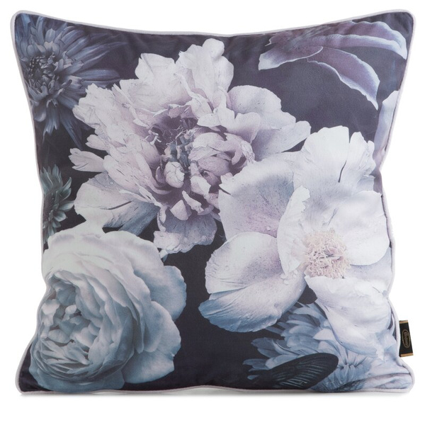 PREMIUM dvostrana jastučnica 45x45 od mekog baršuna s cvjetnim motivom i rubnim detaljima VELVET