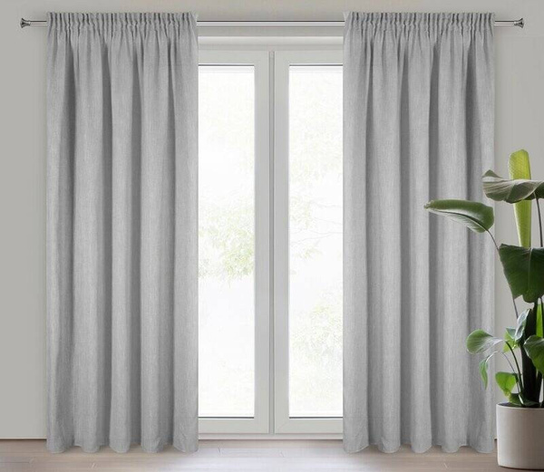 Zavjesa od tkanine s lanom u eko stilu 140x300 trakastaJudita