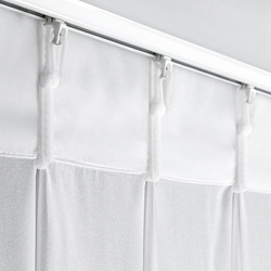 Bijela šifonska zavjesa ukrašena aplikacijom, 80x270 cm , FLEX 1:1,5 - LORETA