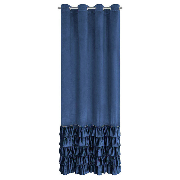 Gotova baršunasta zavjesa s volanima i ukrasnim kamenčićima Carli 140 x 250 cm