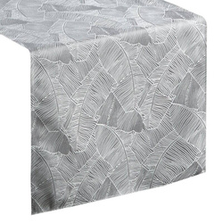 Sivi nadstolnjak 40x140 sa jacquard uzorkom listova banane Isla