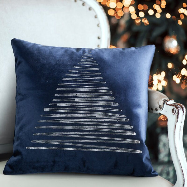 Božićna jastučnica 45x45 cm baršunasta ukrašena dijamantima ROYAL
